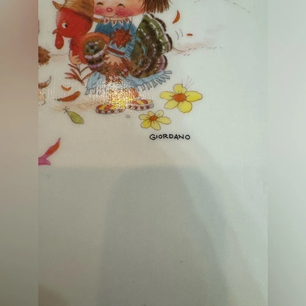 VTG Laminated AmericaMark Placemats Lot Of 4 christmas Giordano Santa & Pilgrims